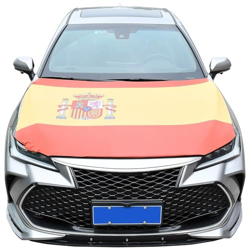 XhuangTech Funda para capó de coche de 63 x 47 pulgadas con banda elástica, tela de poliéster resistente a la intemperie, se puede lavar, cubierta de bandera de motor no adhesiva para SUV, automóviles