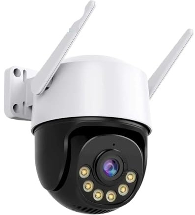 NJJIHUI 4K 8MP caméra IP 5MP dôme de Vitesse Suivi Automatique caméra PTZ Maison Intelligente extérieure sans Fil caméra Moniteur de Surveillance pour Jardin, Garage, Atelier(4MP NO SD Card)