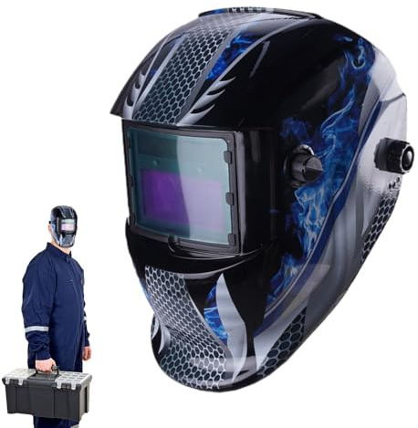 Kixolazr Campana de soldadura con oscurecimiento automático,Campana de oscurecimiento automático - Capucha de máscara de soldador con pantalla de visualización amplia | Gorro de soldadura de seguridad