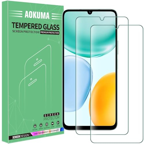 AOKUMA härdat glas för Honor X5C/X5C Plus, skärmskydd, [2-pack] skyddsfilm av högsta kvalitet, fodralvänlig, okrossbar, stötsäker, repsäker, oljesäker