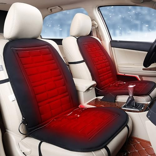 Feizikaw Winter Autositzauflage mit Vollrückenlehne, Ergonomisch, Warm, Einfacher Einbau, Für Erwachsene, Auto LKW SUV (2PCS)