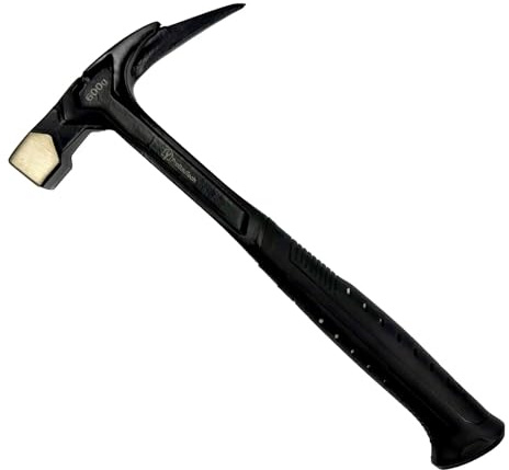 ProBauTech ProHit600RB Latthammer 600 g mit rauer Bahn, vollgeschmiedeter Zimmermannshammer mit magnetischem Nagelhalter und ergonomischem Griff
