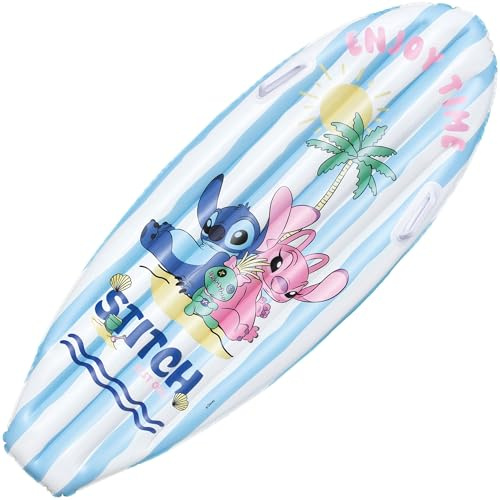 Disney Stitch aufblasbares Schwimmbrett für Kinder, Surfmatte mit Haltegriffen (A)