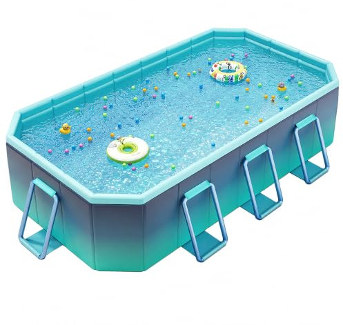 Grande Piscina Rettangolare Pieghevole Fuori Terra Non Gonfiabile