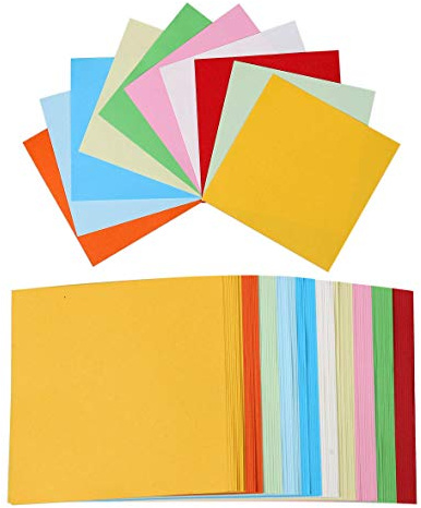 QH-shop Origami, Papel Origami 100 hojas Doble Cara Papel para Papiroflexia de Colores para Niños Juguetes Decoración de Fiesta 10 cm