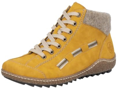 Rieker Herbst/Winter, Baskets Hautes Femme, Jaune (Honig/Wood 69), 36 EU