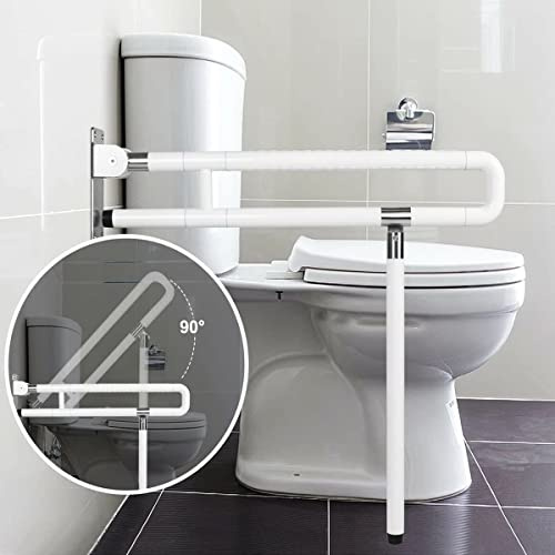 ybaymy Toilet Grab Bar Foldable Drop Down Toilet Rails Bathroom Safety Handrails Wall Mounted Toilet Support for Elderly Disabled Pregnant Anti Slip Shower Assist Aid | Drop Down Toilet Rails, Wall Mounted, For Elderly Disabled Pregnant, Anti Slip, Shower Assist Aid