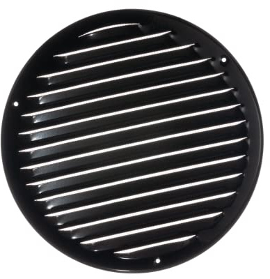 Ø 200mm Rejilla de Ventilación con Mosquitera - Rejillas de Aireación Metálicas - Acero, Negro