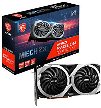 MSI Radeon RX 6700 XT MECH 2X 12G OC Gaming Graphics Card - 12GB GDDR6, 2620MHz, PCI Express 4, 192-bit, 3x DP v 1.4, HDMI 2.1 (Supports 4K & 8K)