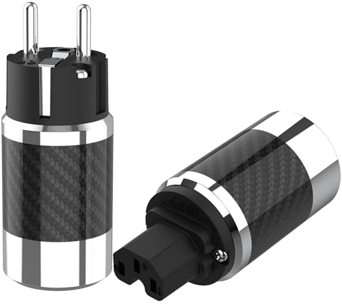 HiFi-Schukostecker CFB-4E(R), Rhodiniert, 2-polig