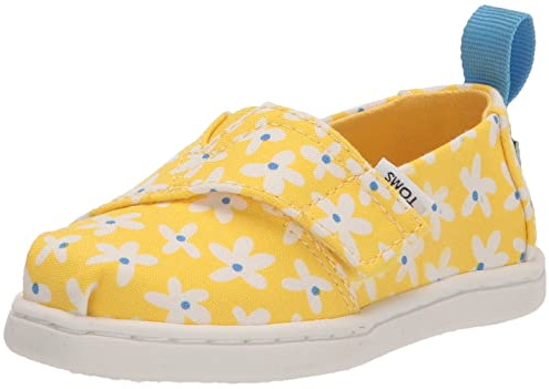 TOMS Klassische Alpargata-Loafer für Mädchen, flach, Sun Yellow Sun Daisies, 2 UK