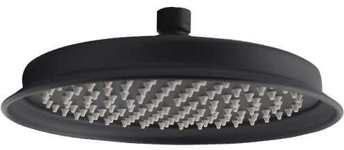 Getshowerset Grande pomme de douche ronde en acier inoxydable 304 haute pression Noir mat 228 mm