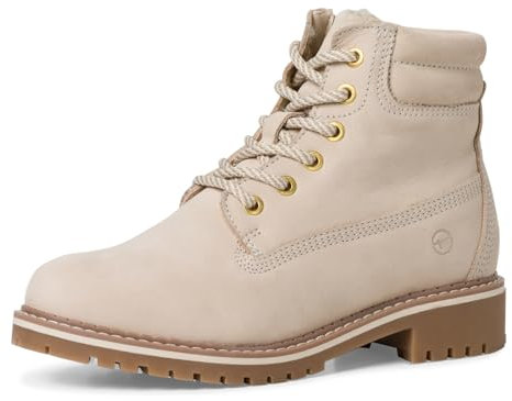 Tamaris Damen Schnürstiefel gefüttert Leder Blockabsatz Winter; ANTELOPE/braun; 38 EU