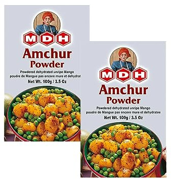 MDH Various Seasoning Masala Powder - Spices Mix Curry Masala Recipe Mixes Casserole Seasoning Herbs - Aromatic & Enhances the flavor of the meal (Amchoor Powder (100g), Pack of 2)