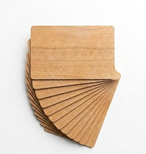 OUTLETISSIMO® 10 Stück NTAG216 Kirschholz Smart Card NFC wiederbeschreibbare Mehrzweckkarten für Hotelschlüssel, Hausautomation und digitale Visitenkarten - Intelligente Karten aus echtem Holz