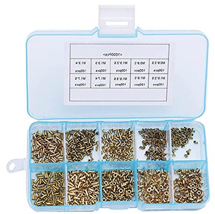 1000 rivets M0.9 M1.3 M1.5 M1.7 Mix Circuit Board Clous Cuivre Creux Rivet Kit d'œillets 2,5 cm