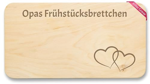 Holz Natur - Großvater - Opi Geschenk Opa Geschenkidee Geburtstag Weihnachten Opas Frühstücksbrettchen - 22x12 - Holz - geschenke für großväter grandad gifts gravur brettchen personalisierte