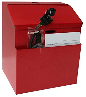 Briefkasten, abschließbare einfache amerikanische Außenhaus-Sicherheitsbriefkästen aus Metall, 2 Schlüssel für Außenwand, Hochzeit (Farbe: Rot)