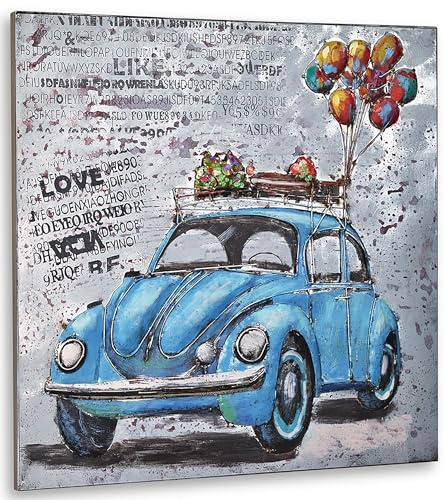 Kobolo Wandbild Wanddeko Metallbild 3D-Bild BEETLE XXL 80x80cm 80x80 cm