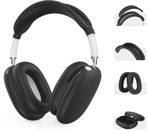 AHASTYLE Silikon Hülle für AirPods Max Case und Zubehör für AppleKopfhörer Max 2/1 | Kratzfeste Ohrpolster-Abdeckung/Ohrmuschel-Abdeckung/Kopfband-Pad/Kopfband-Abdeckung, weiches Silikon