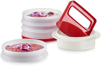 Tupperware Pressa per hamburger e set di 4 contenitori, lavabile in lavastoviglie e senza BPA