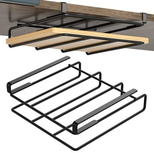 Under Cabinet Cutting Board Holder, Stainless Steel Chopping Board Holder, Space Saving Under Shelf Chopping Board Holder, Heavy Duty Cutting Board for Kitchen 10.6x10.2x3.3