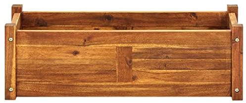 GOTOTOP Jardinière en Bois d'Acacia pour Jardin Jardinière Rectangulaire Bac à Fleurs en Bois de Haute Qualité Cache-Pot de Jardin Pot de Plante, 76x27,6x25 cm