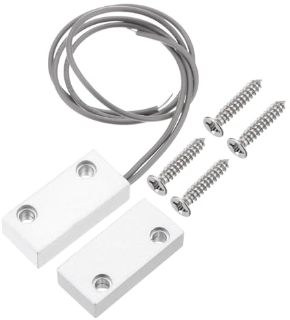 PATIKIL Security Rolling Door Contact, 2 Pcs 0-100V/0.5Amp Magnetic Reed Switch Alarm Sensor with 2 Wire for N.C. Applications, Grey