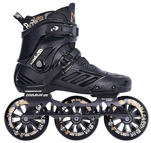 Rollschuhe Für Herren Und Damen, 3 Räder 110mm Inlineskates Für Erwachsene Professionelle Inline Skates Unisex, Speed-Renn-Skates, Herausnehmbarem Futter Für Fitness Und Outdoor-Skating(45,Black)