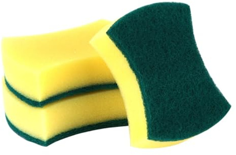 MOLUCKFU 5pcs Kitchen Cleaning Sponge Wipe Dishwashing Sponge Pad Double-Sided Scrubber for Countertop Bathroom Use