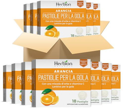 Herbion Naturals Losanghe Hals, natürliches Orangenaroma | Nahrungsergänzungsmittel (18 Lutschtabletten pro Box, 48 Stück, 1 Karton)