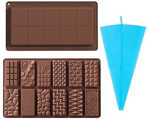 Moldes De Chocolate De 2 Piezas, Equipados Con Manga Pastelera De 1 Pieza, Moldes De Silicona, Moldes Para Hornear, Suministros De Cocina, Reutilizables