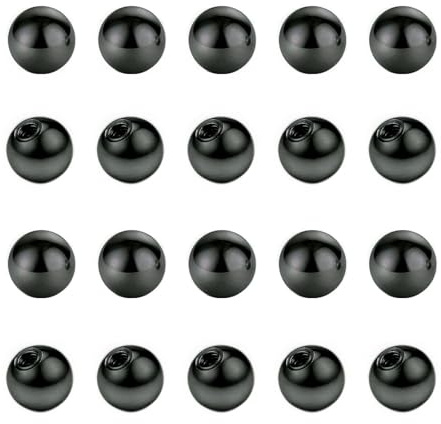 Besyvvin 25er Piercing Kugeln 1,6mm Silber Ersatzkugel Edelstahl Schraubkugel 4mm 5mm 6mm für Piercing Nase Bauchnabel Zungen