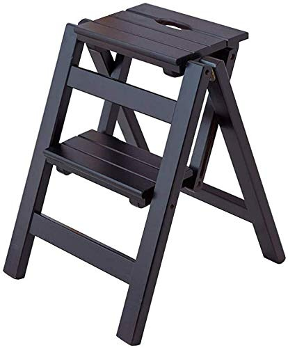 GAOXIONG Indoor Climbing Stool, Folding Step Stool Ladder Stool, Household Stair Dining Chair Stool Lightweight Multi-Purpose Ladders Home Kitchen/Black
