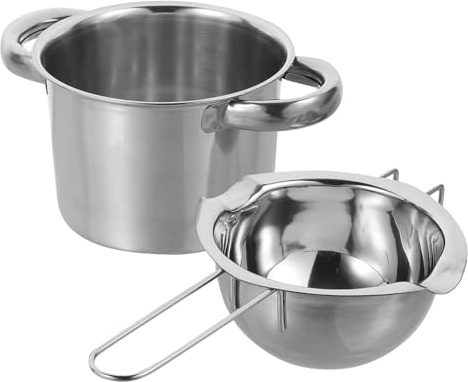Chocolate Melting Pot 400ml Stainless Steel for Heating | Silver Finish, Portable 400ml Design, Easy to Clean, Multi-functional Use