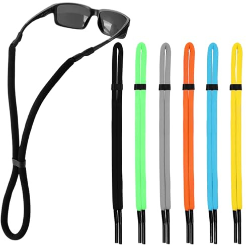 KIRZAX 6 cinturini per occhiali stabili e antiscivolo, cinturini per occhiali sportivi regolabili, cinturini per occhiali ad alta elasticità, cinturini per occhiali da uomo e da donna
