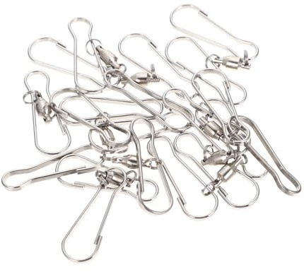 Kisangel 10pcs Stainless Steel Rotating Wind Chimes Hooks Dual Clip Swivel Hangers for Outdoor Windsock Windbell Decoration Durable Bearing Hooks for Garden and Porch