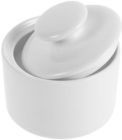 jojofuny Sucrier Céramique Vintage avec Couvercle Hermétique Boîte à Sucre Compacte pour Café Récipient Blanc Minimaliste pour Cuisine