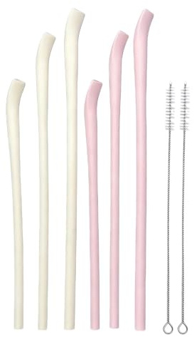 Pajas reutilizables 6 piezas herramienta de bebida flexible vasos paja con