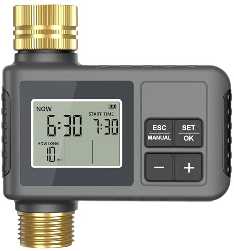 RIOGOO Timer per rubinetto da giardino esterno (1 Outlet water timer all copper heads)