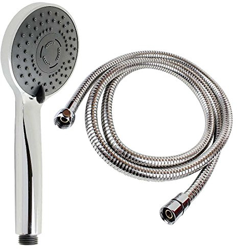 Sanixa SX87 Handbrause-Set mit Schlauch 150 cm Duschbrause 3 Strahlarten Brausekopf Duschkopf Duschschlauch Duschbrause Brause Bad Zubehör