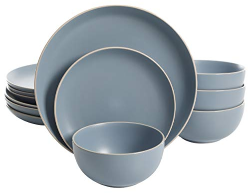 Gibson Home, set di stoviglie da 12 pezzi Rockaway, blu