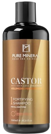PURE MINERAL - Stärkande Schampo med Ricinolja - 500ml | Schampot med ricinolja rengör skonsamt och hjälper till att stärka skört eller brottbenäget hår.