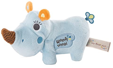 NICI Schmusetier 3D Nashorn Manuffi 20cm – Plüschtier für Babys & Kleinkinder – Flauschiges Stofftier zum Kuscheln & Spielen – Kuscheliges Schmusetier ab 0+ Monaten, blau