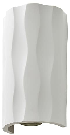 LITECRAFT Kilda Up & Down Paintable Plaster Curved GU10 Wall Light - White