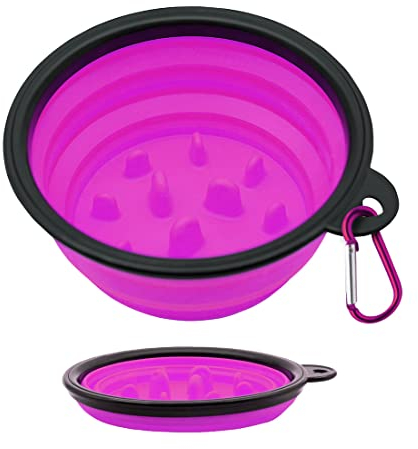 Not Too Shaggy Cuenco Plegable para Perros, Accesorios Cuencos Antigulp para Ralentizar la Alimentación y Promover una Mejor Digestión, Rosa, 350 ml