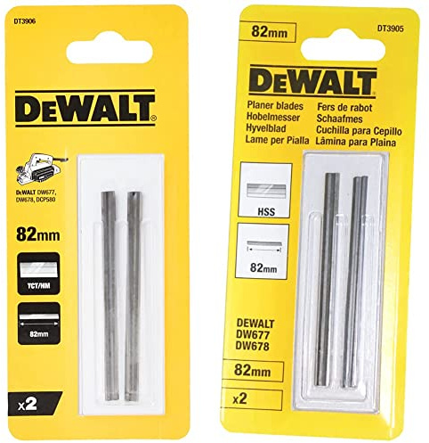 DeWalt DT3906-QZ Tct Reversible Planer Blades (2) 82mm & DT3905-QZ DT3905-QZ-Hoja Reversible para usar con DW677, DW678K, DW678EK y DW680K