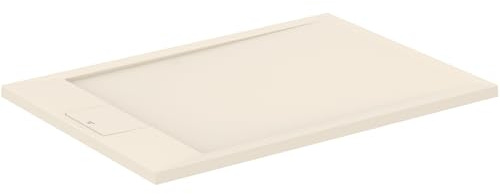 Ideal Standard -Ultraflat S I.Life Receveur de Douche Ultraplat 3 cm d'Épaisseur, Résine, Rectangulaire, 100 x 70 cm, Finition Pierre Texturée, Naturellement Anti-Dérapant, Sable, T5240FT