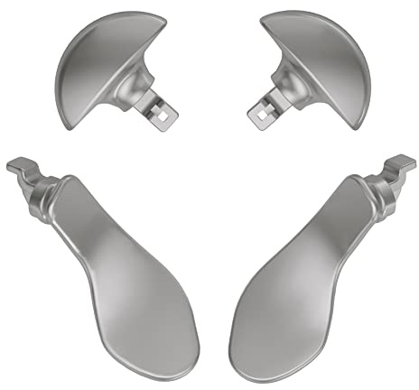 eXtremeRate 4Pcs Metall Back Paddles für ps5 Edge Controller, Austauschbare Rücktasten Remap Buttons Zubehör für ps5 Edge Controller–Metallic Silber