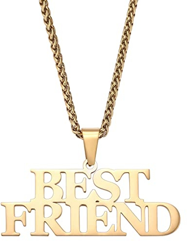 INBLUE Personalisierte Namenskette Plattenanhänger für Männer Frauen Individuelle Große Anfangsbuchstaben Nummernketten mit Knebelkette/Seilkette Hip Hop Schmuck